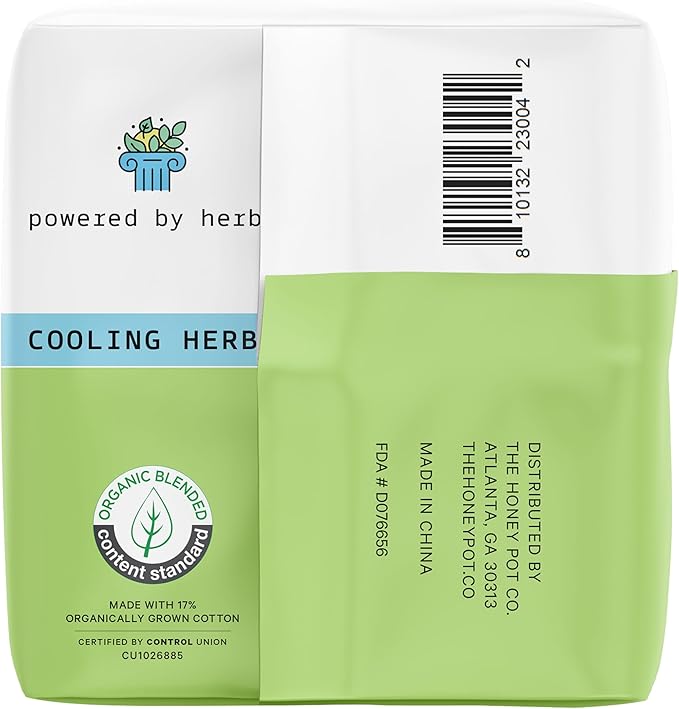 The Honey Pot Company - Herbal Long Panty Liners for Women - Infused w/Essential Oils for Cooling Effect & Organic Cotton Cover - Feminine Care - FSA & HSA Eligible - 30 ct