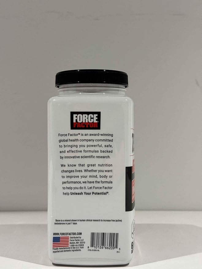 FORCE FACTOR Test X180, Testosterone Support for Men with Clinically Studied KSM-66 Ashwagandha, Boron, Vitamin D & Zinc, Support Testosterone & Performance, Berry Blast, 60 Soft Chews