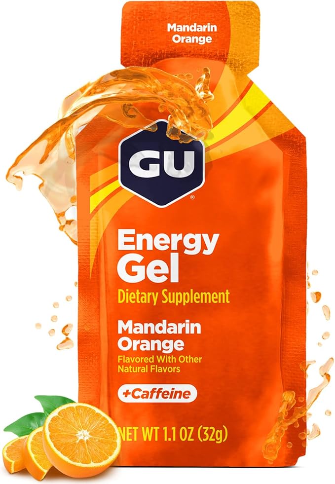 GU Energy Original Sports Nutrition Energy Gel, Vegan, Gluten-Free, Kosher, and Dairy-Free On-the-Go Energy for Any Workout, 24-Count, Mandarin Orange
