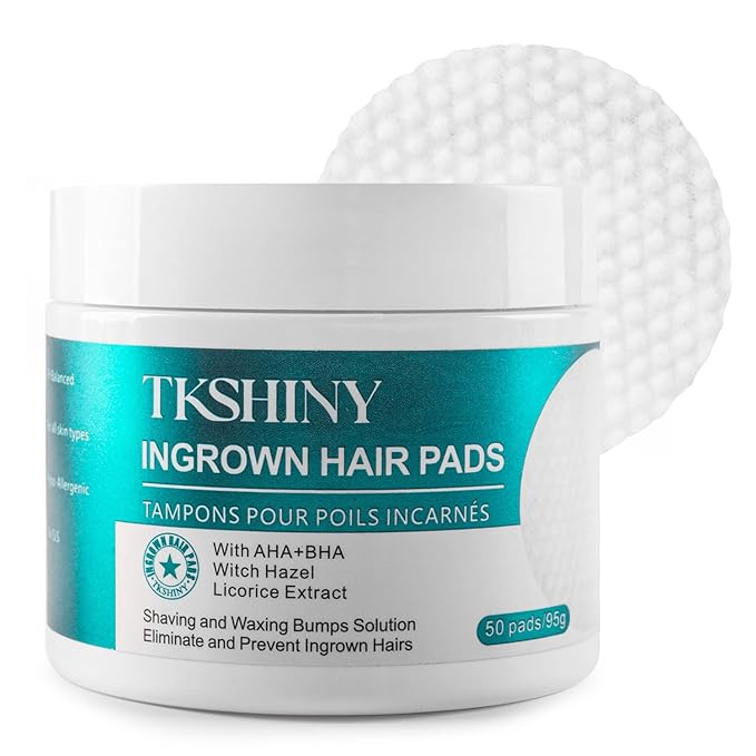 Ingrown Treatment Hair Pads, Ingrown Treatment Pads with AHA+BHA, Ingrown Hair Wipes For Bikini Area, Razor Bumps, Underarm , Exfoliate Skin,Ingrown Hair Serum for Face, Neck, 50 Pads