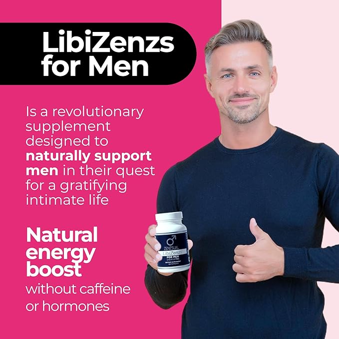 ZENZSUAL LibiZenzs Men - Natural Dietary Supplement Blend with Ginseng, Maca Root, Ashwagandha - Increases Testosterone Levels - Gluten Free (120 Capsules)