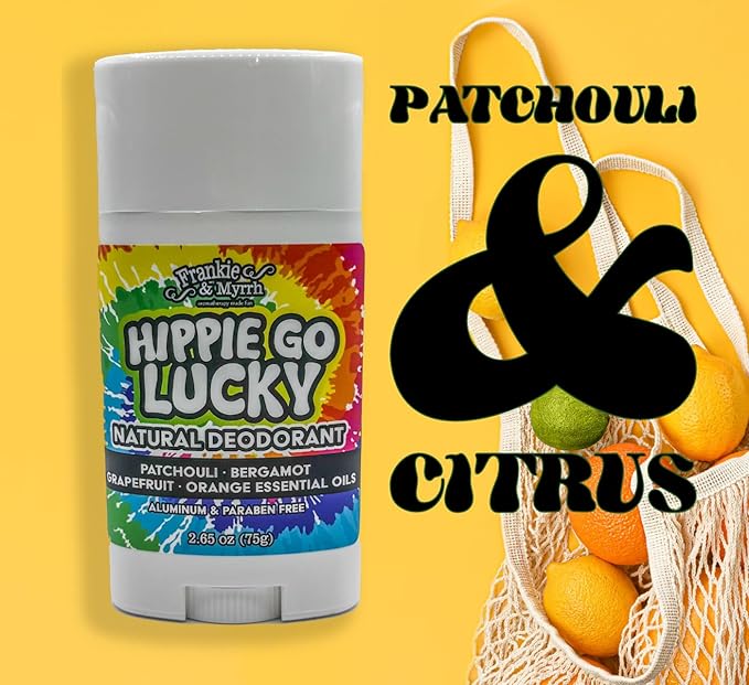 Frankie & Myrrh PITchouli and Hippie Go Lucky Dynamic Deo Duo | 2 Pack Patchouli Natural Deodorant Bundle 2.56 oz each