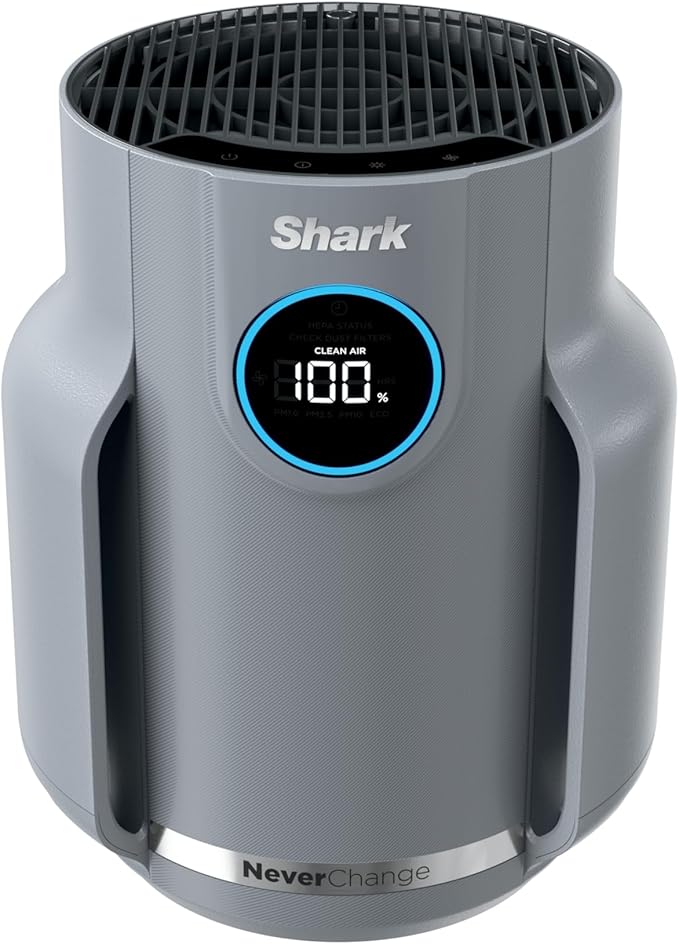Shark NeverChange Air Purifier Compact Pro with Long-lasting HEPA Exceeding Filtration, For Pet Dander, Dust, Smoke, Allergens, Up to 250 sq. ft. for Bedroom, Home Office, Dorm, HP071BRN (2025)