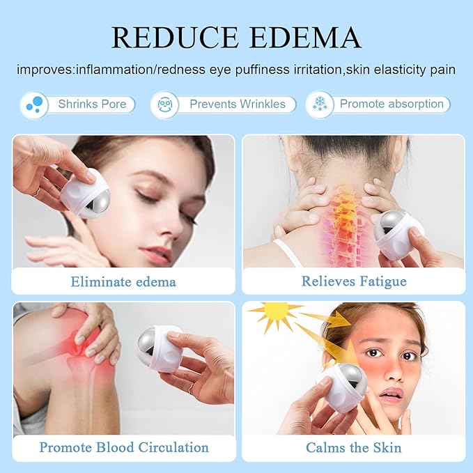 Ice Roller Gua Sha for Facials, Stainless Steel Gua Sha Facial Tools
