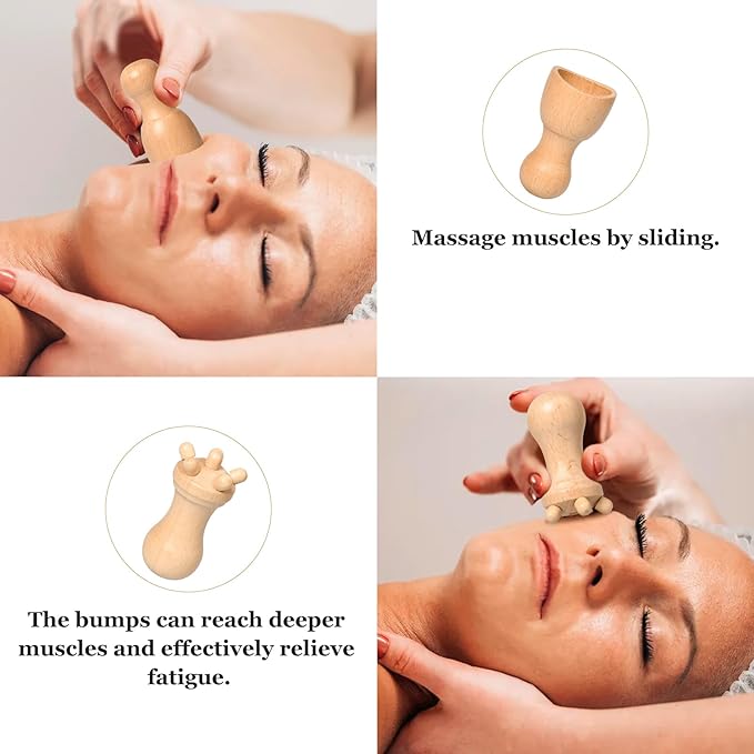 7-in-1 Wooden Facial Massage Tool Set,Face Sculpting Tool Skin Care Facial Muscle Relieving,Sculpt Jawline,Roller Tool Maderoterapia Kit for Relieving Fatigue