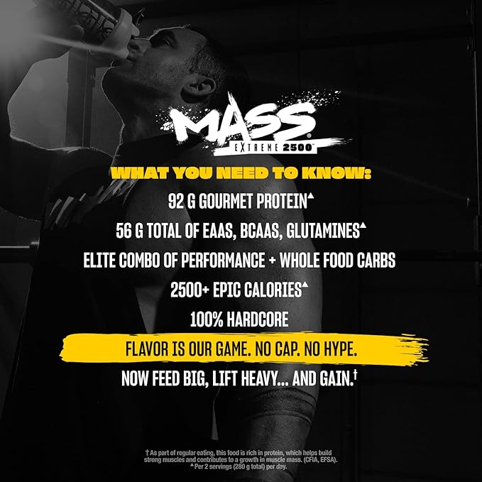 Mutant Mass Extreme Gainer – Whey Protein Powder – Build Muscle Size and Strength – High Density Clean Calories (Vanilla Ice Cream, 6 lbs)