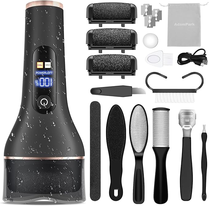 Electric Callus Remover for Feet,Rechargeable Portable Electronic Foot File Pedicure Kits,Professional Waterproof Pedi Feet Care Tools Wet&Dry Foot Scrubber File Perfect for Hard Cracked Dry Dead Skin