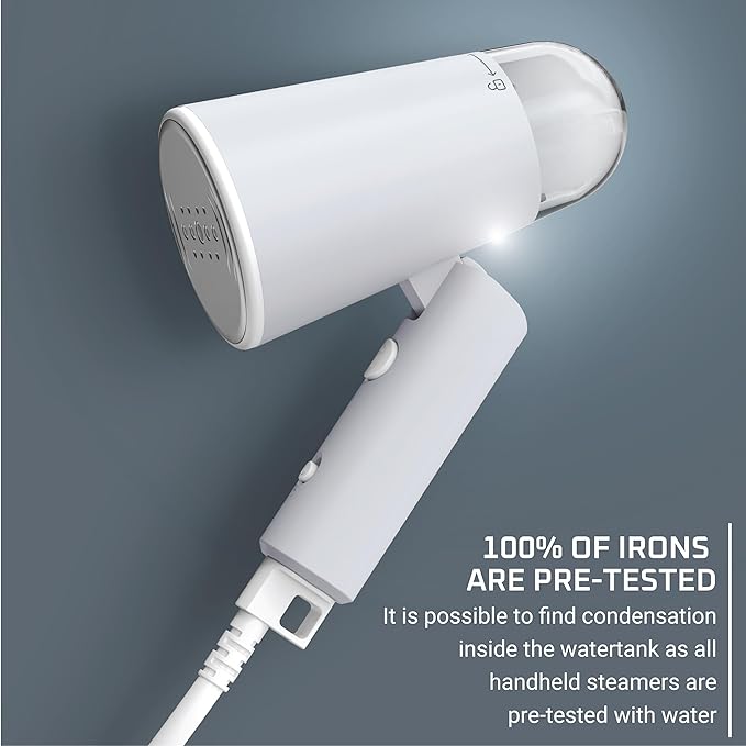 Rowenta, Steamer for Clothes, Travel Steam Handheld Steamer, 2.3 Oz Tank Capacity, Foldable, Easy Steam, 1100 Watts, Ironing, Gray Clothes Steamer, Vacation Essentials, Travel Must Have, DR1011