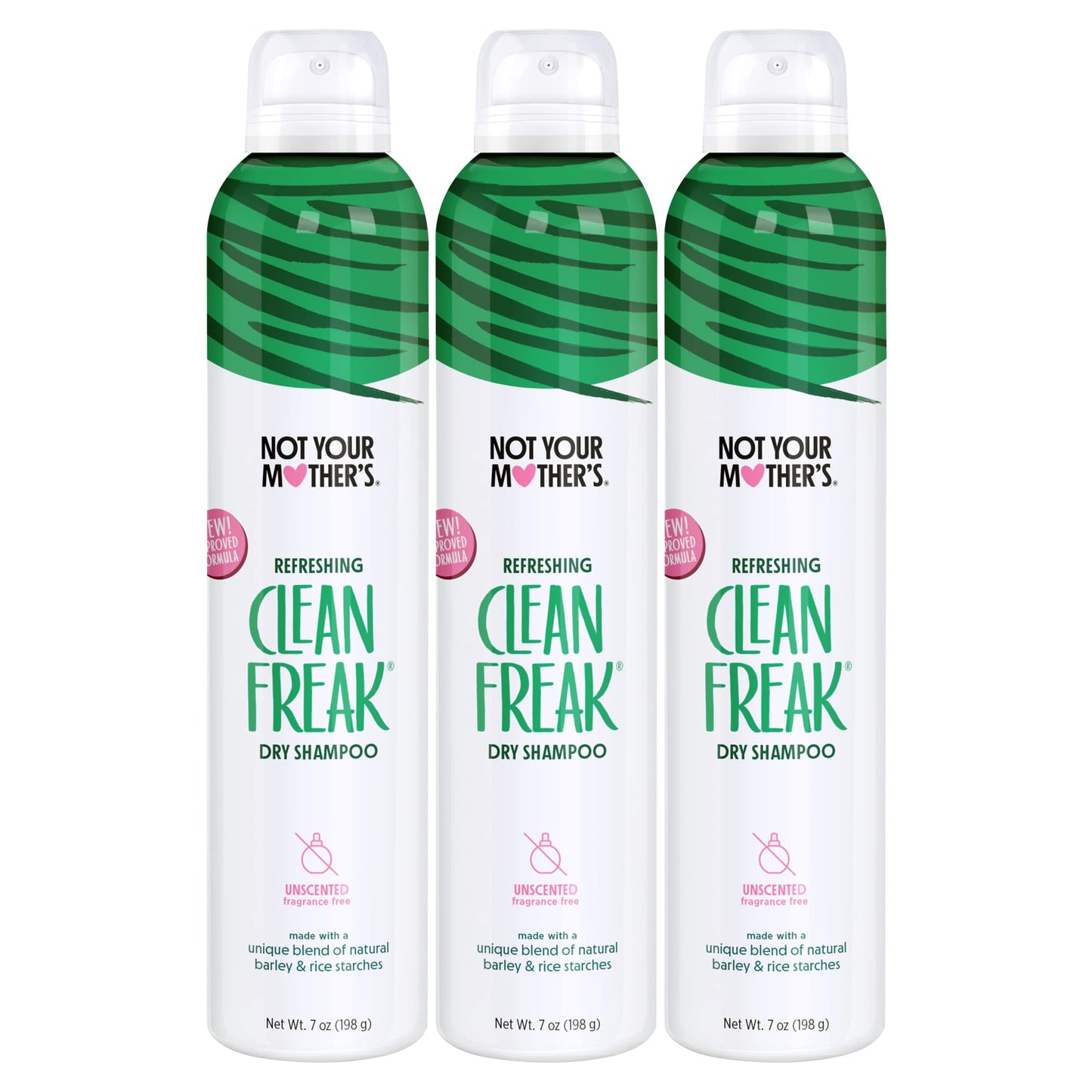 Not Your Mother's Clean Freak Unscented Dry Shampoo (3-Pack) - 7 oz - Dry Shampoo Instantly Absorbs Oil - Hair Essentials for All Hair Types (7 Ounce (Pack of 3))