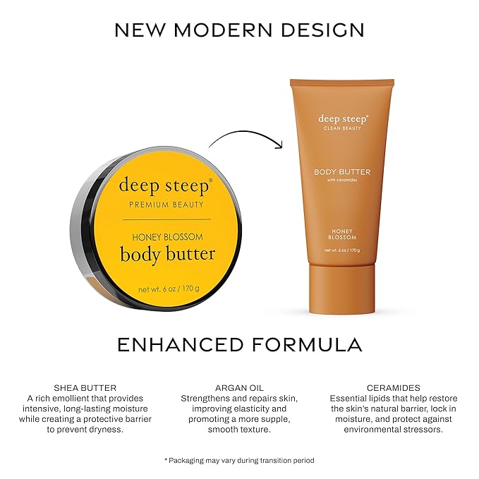 Deep Steep Body Butter with Ceramides for Intense Moisture 6oz (6 Ounces (Pack of 1), Honey Blossom)