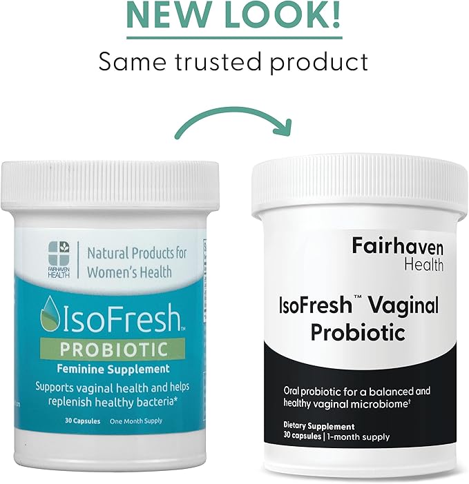 Fairhaven Health IsoFresh Vaginal Probiotics for Women | Supports Healthy pH Balance and Vaginal Odor* | One Per Day | Lactobacillus Blend | Gluten Free Supplement | 30 Capsules
