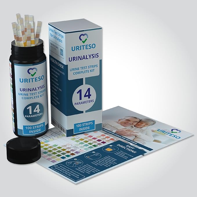 14 Parameter Full Panel Urine Test Strips for Urinalysis | 100 Strips - Testing Kit for Kidney, Liver, UTI, Keto Diet, Ketosis, Hydration, Proteinuria - RBC, PRO, BIL, PH, SGR, CRE, KET, SG +6 More