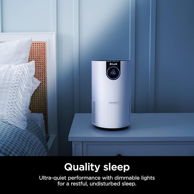 Shark Air Purifiers For Home Pets, 2 Pack, Allergies, Pet Hair, HEPA Air Filter, 500 Sq Ft, Small Room, Bedroom, Odor Eliminator Clean Sense, Captures 99.98% of Particles, Pet Dander, Fur, HP102PK2