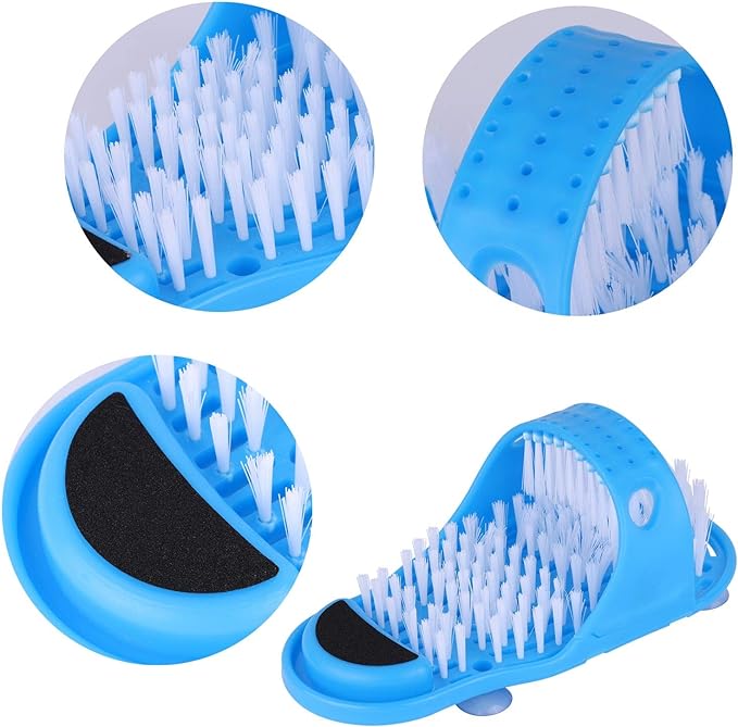 Tbestmax Shower Foot Scrubber Feet Cleaner Washer Brush for Floor Spas Massage, Slipper for Exfoliating Cleaning