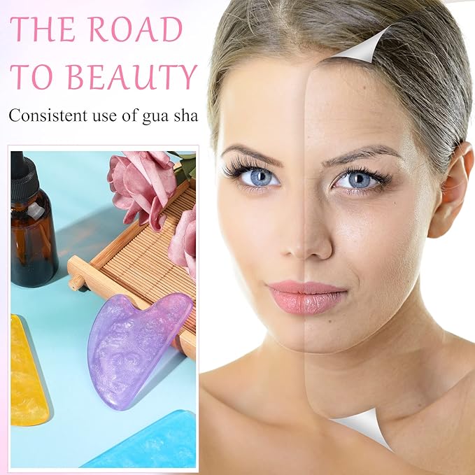 12 Pack Gua Sha Massage Tool Guasha Board Heart Shaped Gua Sha Facial Tools for Women Skin Care Face Body Relieve Muscle Tensions Reduce Puffiness, 12 Colors