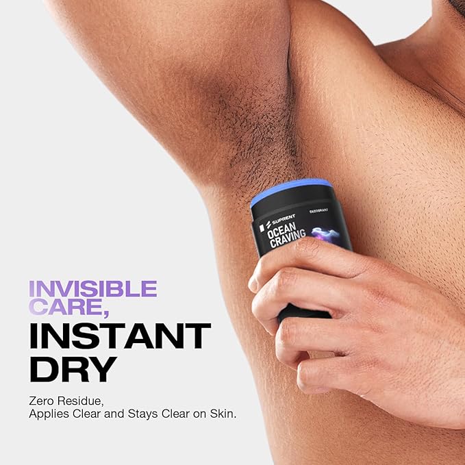SUPRENT Deodorant for Men, Natural Ingredient Whole Body Deodorant, 48hr Odor Protection, Aluminum Free, Baking Soda Free Smooth Solid Stick & Skin Safe（Cologne）