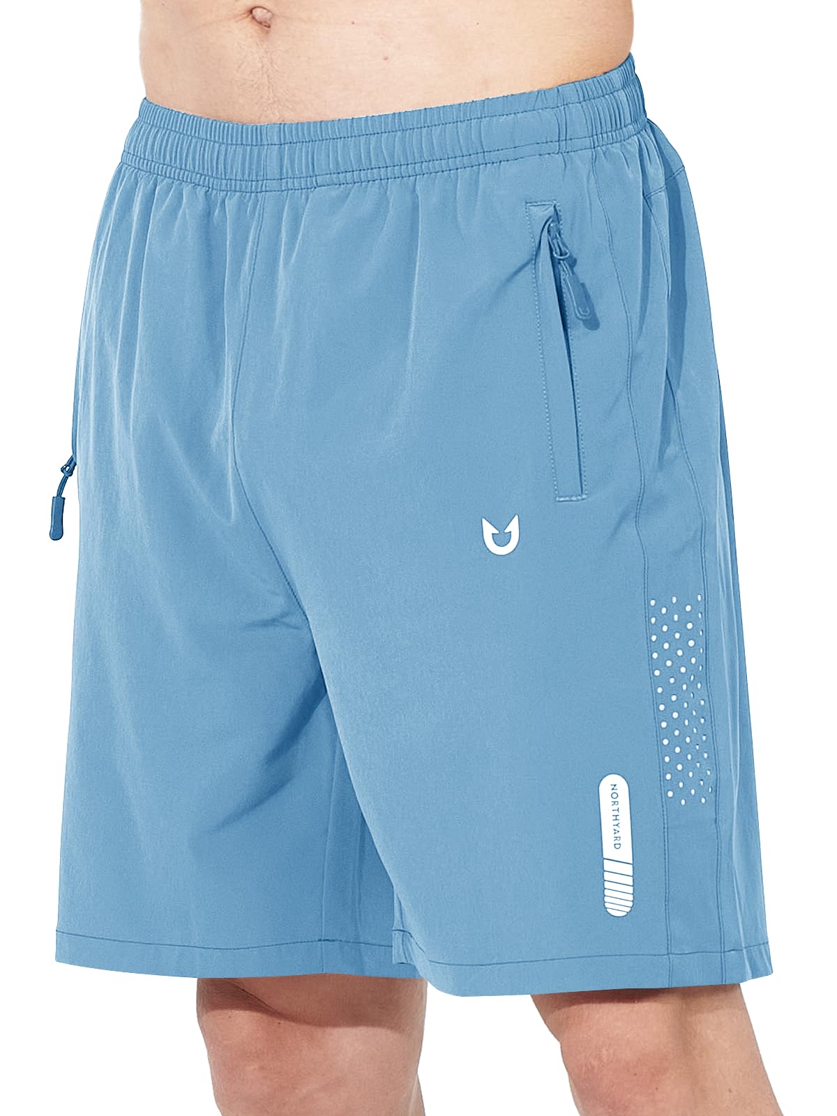 NORTHYARD Men's Athletic Running Shorts Quick Dry Workout Shorts 7"/ 5"/ 9" Lightweight Sports Gym Basketball Shorts Hiking Exercise SKYBLUE S