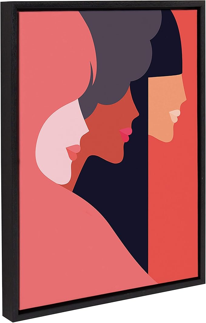 Kate and Laurel Sylvie We Can Framed Canvas Wall Art by Dominique Vari, 18x24 Black, Modern Inspirational Wall Decor