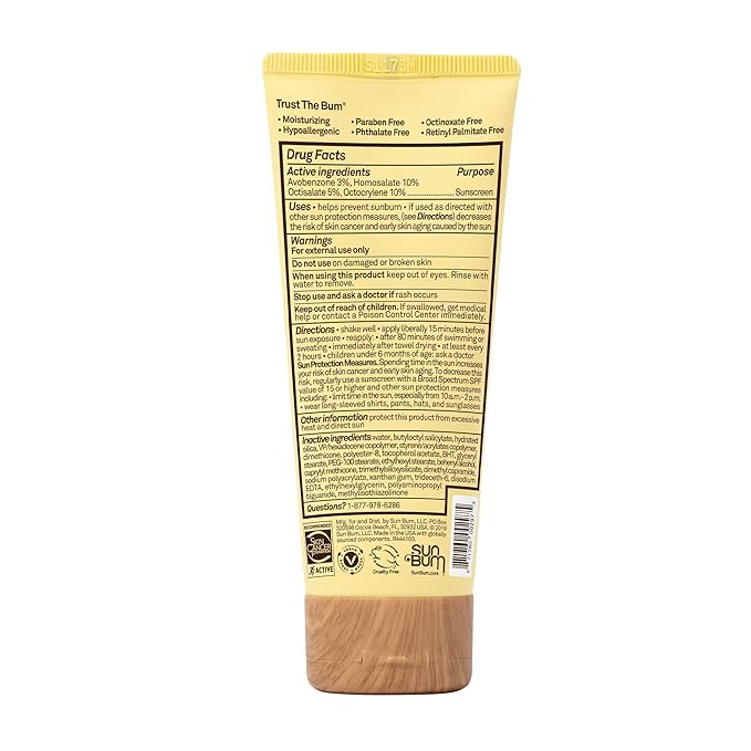 Sun Bum Original SPF 50 Sunscreen Face Lotion - Broad Spectrum Moisturizing Facial Sunscreen with Vitamin E - Hawaii 104 Act Compliant (Made without Octinoxate & Oxybenzone) - Travel Friendly - 3 oz