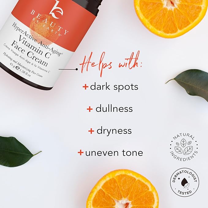 Beauty by Earth Vitamin C Face Cream, Serum and Toner - USA Made with Organic & Natural Ingredients