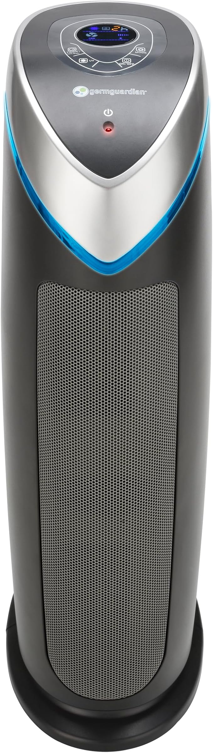 GermGuardian Air Purifier with HEPA Filter, 5-Speeds, Timer, Removes 99.97% of Pollutants, Covers Large Room up to 743 Sq. Foot Room in 1 Hr, UV-C Light Helps Reduce Germs, 22", Gray, AC4870