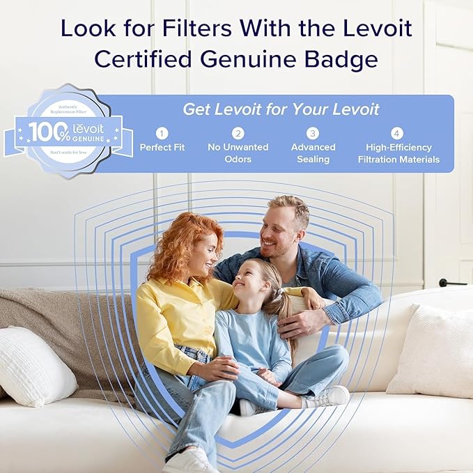 LEVOIT Air Purifier for Pets, Home, Large Rooms, and Bedrooms, HEPA Sleep Mode, AHAM VERIFIDE, Efficient Filter for Pet Dander, Odors, Captures Smoke, Dust, Mold, Pollen, Pet Lock, Core P350-P, Grey