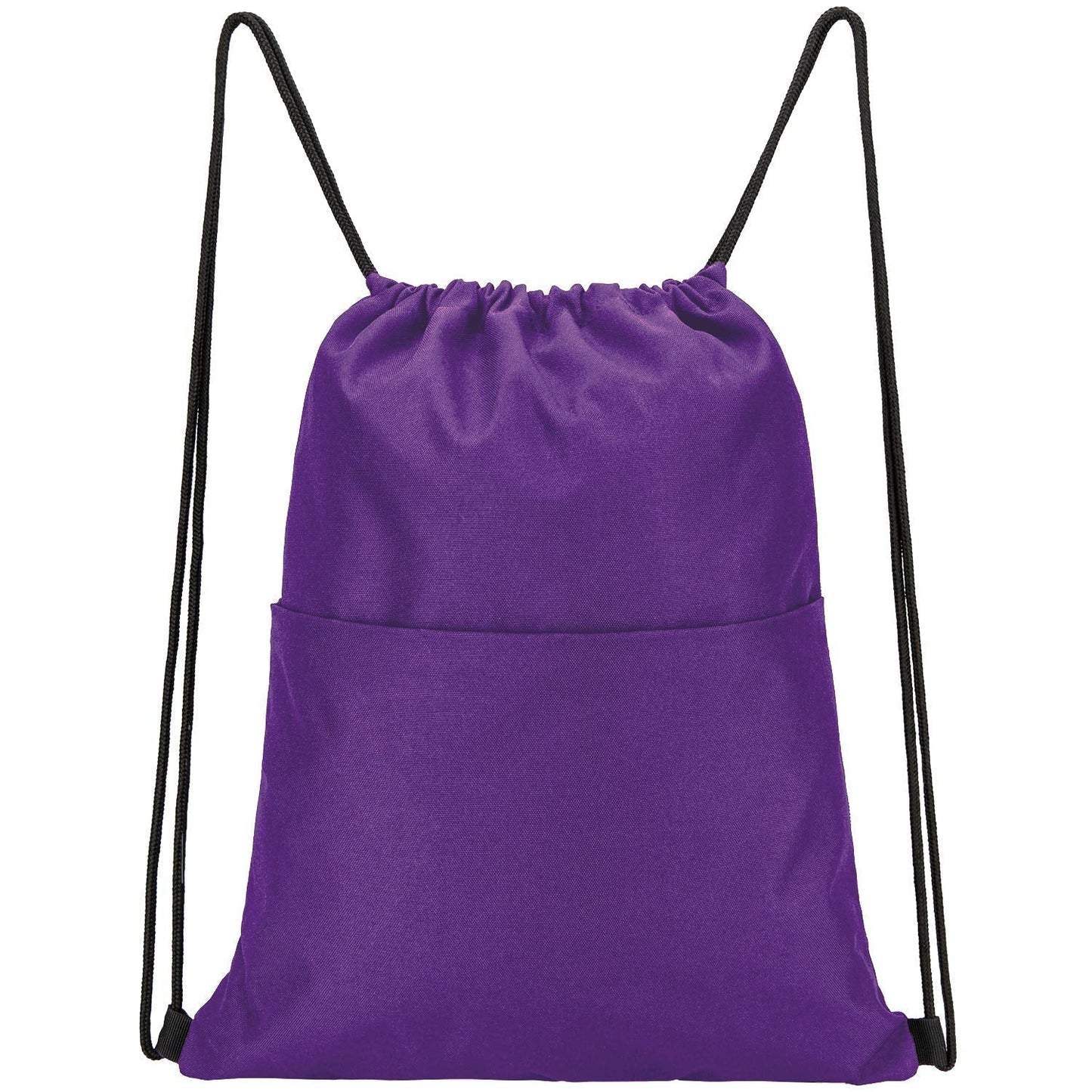 Vorspack Drawstring Backpack Water Resistant String Bag Sports Sackpack Gym Sack with Side Pocket for Men Women - Purple