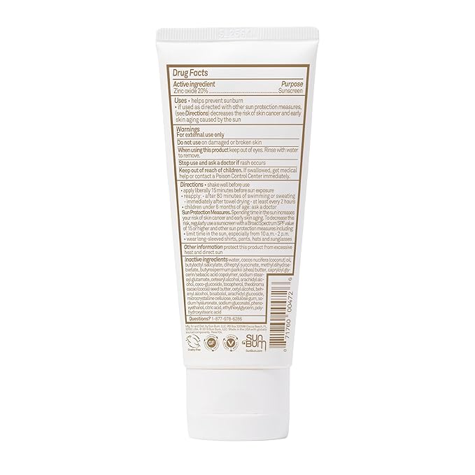 Sun Bum Mineral SPF 50 Sunscreen Body Lotion - Broad Spectrum Moisturizing Sunscreen with Vitamin E - Vegan and Hawaii 104 Act Compliant (Made without Octinoxate & Oxybenzone) - Travel Friendly 3 oz