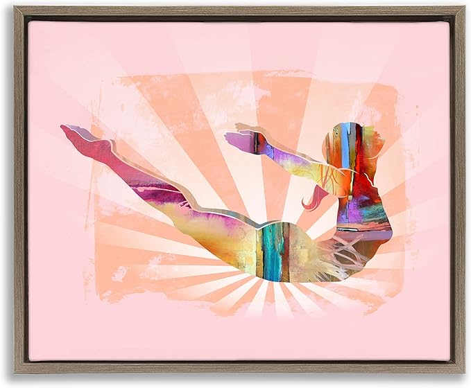 Stupell Industries Abstract Mindfulness Exercise Framed Floater Canvas Wall Art Design by Tim Parker, Brown Floater Frame, 21 x 17