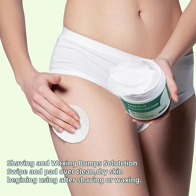 Ingrown Treatment Hair Pads, Ingrown Treatment Pads with AHA+BHA, Ingrown Hair Wipes For Bikini Area, Razor Bumps, Underarm , Exfoliate Skin,Ingrown Hair Serum for Face, Neck, 50 Pads