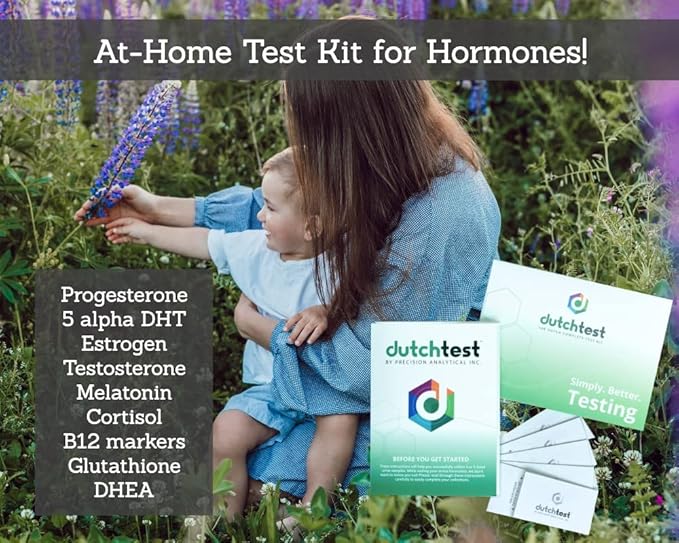 Suzy Cohen at-Home Urine Dutch Test for Complete Hormone Analysis of DHEA, Melatonin, Cortisol, Estrogen, Glutathione, 5 Strips