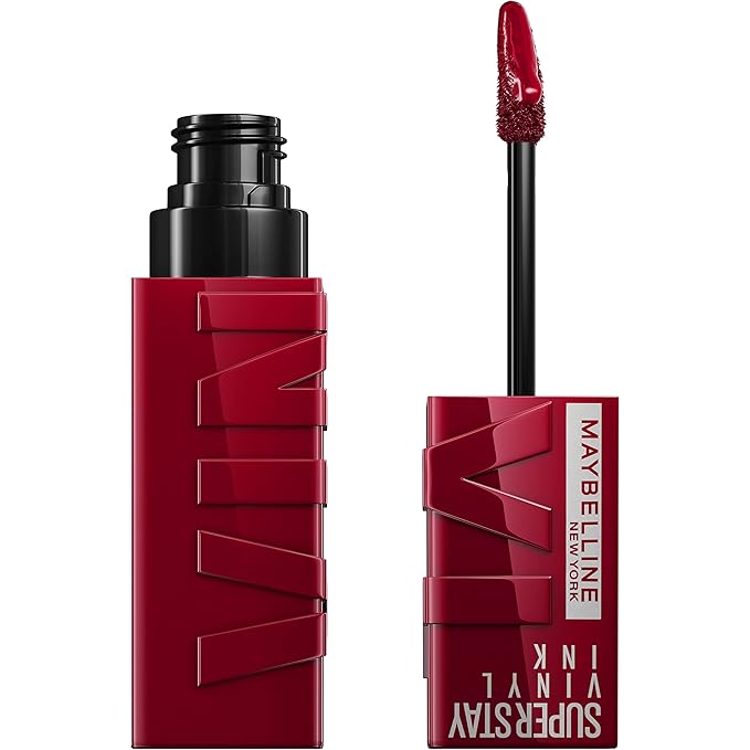 MAYBELLINE Super Stay Vinyl Ink Longwear No-Budge Liquid Lipcolor Makeup, Royal Deep Wine Red and Charmed Pink, 0.14 fl oz, 1 Count
