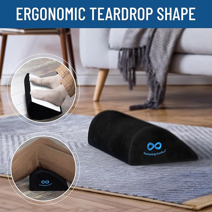 Everlasting Comfort Back Cushion with Seat & Foot Support Bundle - Memory Foam Office Chair Cushions for All-Day Comfort - Ideal for Work, Car, Desk