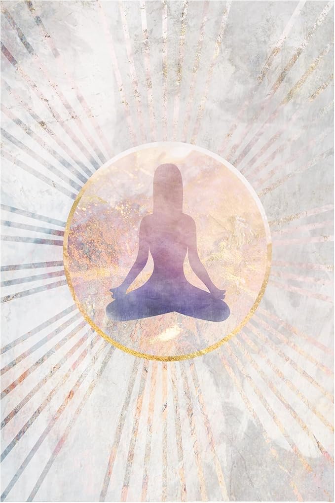 Trademark Fine Art Canvas Wall Art - Sarah Manovski 'Marble Yoga Sun Rays' Wall Art for Living Room, Bedroom, or Office Décor