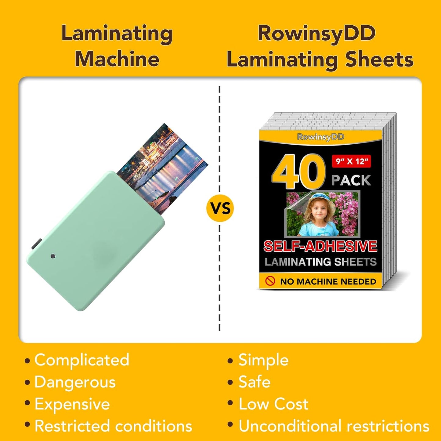 140 PCS Self-Adhesive Laminating Sheets, 9 x 12 Inches Self Adhesive Contact Paper, No Heat No Machine Needed Self Sealing Laminate Sheets