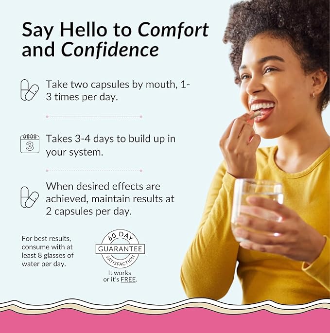 Flower Power She Juicy Feminine Support Capsules – 60 ct | Slippery Elm Bark Supplement for Women | Natural Hydration & Wellness | pH Balance Support | Made in USA | Vegan & Non-GMO