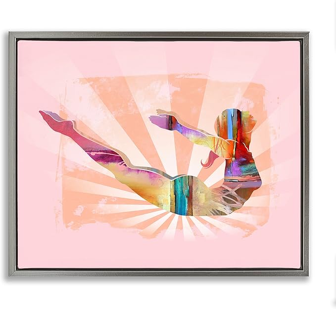 Stupell Industries Abstract Mindfulness Exercise Framed Floater Canvas Wall Art Design by Tim Parker, Gray Floater Frame, 21 x 17