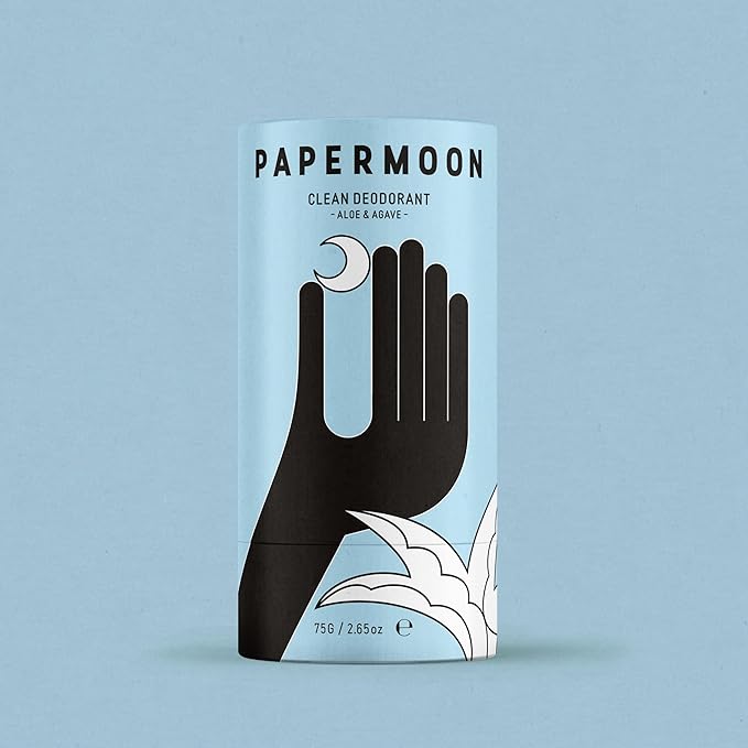 PAPERMOON Clean Deodorant 75g - Aloe & Agave | Award-Winning Australian Made | Plastic-Free, Aluminium-Free, Vegan