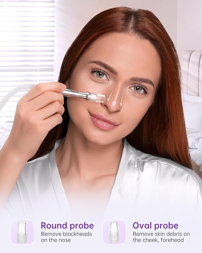 2 in 1 Desktop Blackhead Remover Vacuum, UNOISETION at-Home Dermabrasion Facial Machine for Exfoliation & Radiant Skin, Beauty Gifts for Women