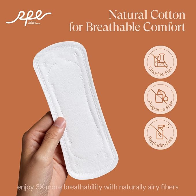 100% Organic Long Panty Liners for Women long-192ct, Ultra Thin Cotton Cover, Long Pantiliners, Light Absorbency, Unscented Barely There Pantie Liners (Long Liner, Size 2, 192ct)