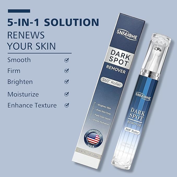 Dark Spot Remover for Face and Body - Dark Spot Advanced Corrector Serum for Melasma, Age Spots, Freckles & Sun Spots, with 360° Roller for All Skin Types (0.67 fl. oz)