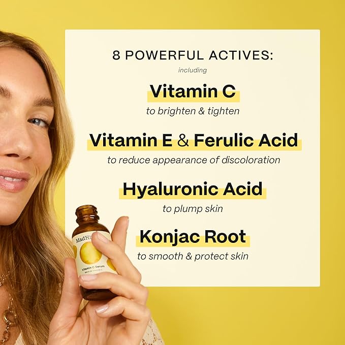 Mad Hippie Vitamin C Serum – Brightening Serum with Hyaluronic Acid, Ferulic Acid, Vitamin E