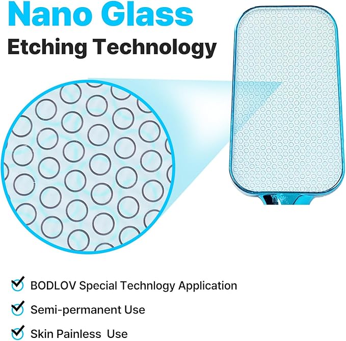 BODLOV Duo, Callus Removal and Hair Erase in ONE, Nano Glass, Foot File, Wet and Dry Skin, Skin Painless and Safety, Water Washing, Ergonomic Design, Hygiene to USE, Dual Care, Exfoliation, 2 in 1