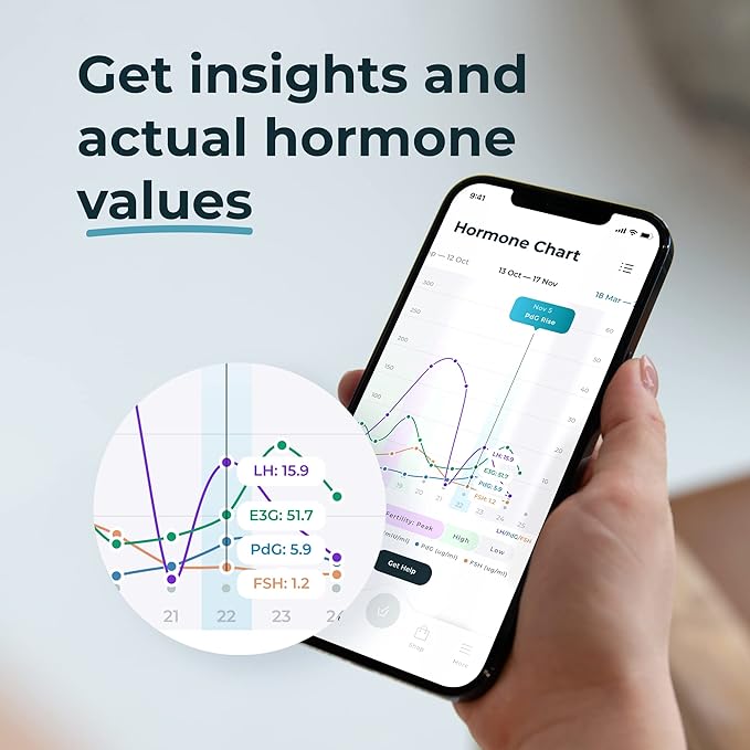 Inito Fertility Monitor & Hormone Tracker for Women | Estrogen, LH, PdG (Urine Metabolite of progesterone), FSH | Track and Confirm Ovulation | Includes 15 Test Strips (iPhone 13 Mini)
