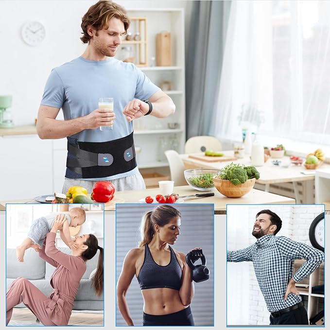NEENCA Lower Back Brace for Lower Back Pain Relief, Medical Grade Lumbar Support Belt for Women Men, Herniated Disc,Lumbar Strain,Sciatica, Scoliosis (Black, XX-Large)