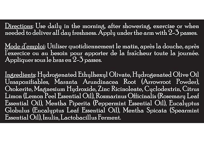 Brickell Men's Products Natural Deodorant For Men, Natural and Organic, Aluminum, Alcohol, and Baking Soda Free, 2.65 Ounce, Fresh Mint
