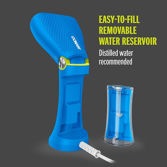 Conair Handheld Garment Steamer for Clothes - Power Steam: Small Size, Big Power - Great for Home, Office, or Travel with Dual Voltage for Worldwide Use, Blue