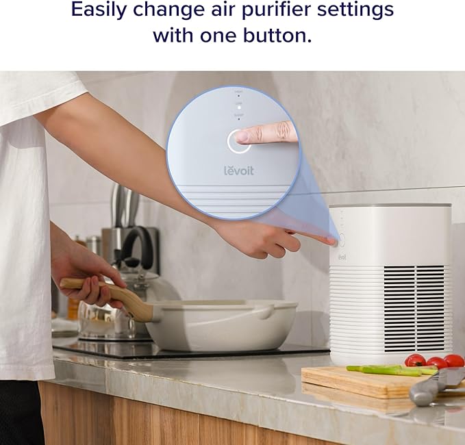 LEVOIT Air Purifier for Home Bedroom, AHAM VERIFIDE, Fresheners Filter Small Room Cleaner with Fragrance Sponge for Smoke, Allergies, Pet Dander, Odor, Dust Remover, Office, Desktop, 1 Pack, White