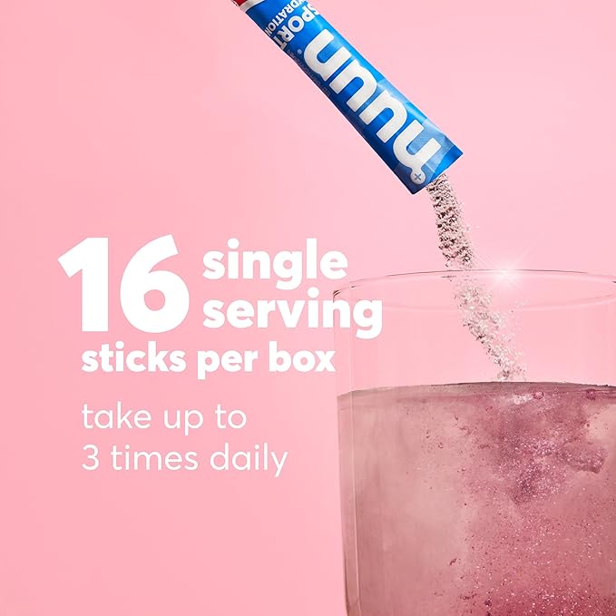 Nuun Sport Electrolyte Powder Packets with Magnesium, Calcium, Potassium, Chloride, and Sodium, Hydration Packets for On-the-Go, Strawberry Kiwi Flavor, Gluten Free & Vegan, 16 Single Servings