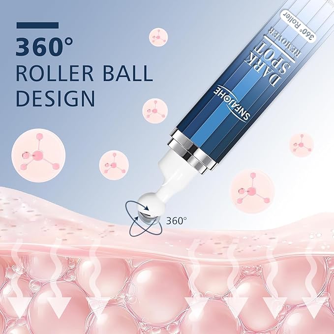 Dark Spot Remover for Face and Body - Dark Spot Advanced Corrector Serum for Melasma, Age Spots, Freckles & Sun Spots, with 360° Roller for All Skin Types (0.67 fl. oz)
